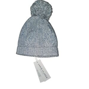 Janie and Jack Baby Boys Girls Blue Cable Knit Pom Pom Hat 0-3 Months